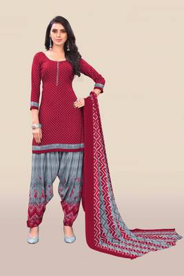 Maroon printed crepe salwar 4