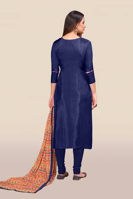 Blue embroidered chanderi salwar 2