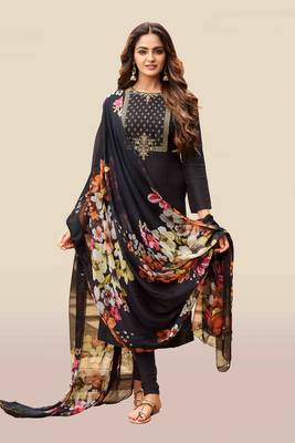 Black embroidered chanderi salwar 1