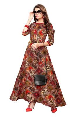 Long Printed Party Wear Ethnic Kurti Women KE_72 1