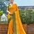 Women Yellow jacquard Silk Wedding Wear Saree 