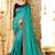 Aqua blue plain semi silk saree with blouse