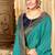 Aqua blue plain semi silk saree with blouse