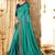 Aqua blue plain semi silk saree with blouse
