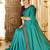 Aqua blue plain semi silk saree with blouse