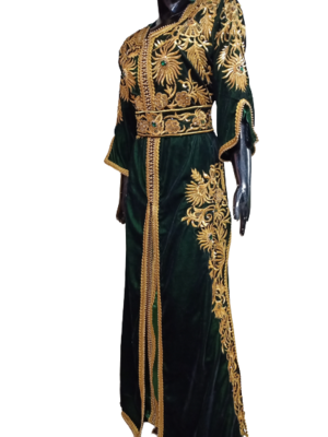 Royal Moroccan Black Velvet Kaftan Jalabiya Abaya Caftan Wedding Gown Party Wear Dress 5