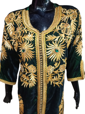 Royal Moroccan Black Velvet Kaftan Jalabiya Abaya Caftan Wedding Gown Party Wear Dress 6
