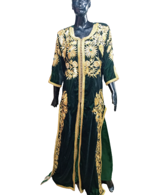 Royal Moroccan Black Velvet Kaftan Jalabiya Abaya Caftan Wedding Gown Party Wear Dress 7