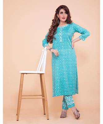 Rayon Printed Kurti With Pant For Women 1