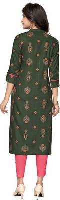 Straight Rayon Printed Women Kurti with Inner KE_226 4
