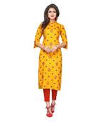 Rayon Block Print Women Straight Casual Kurti KE_227