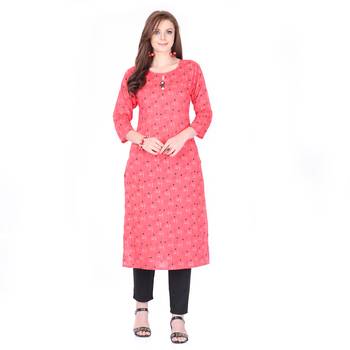 Red  printed rayon cotton-kurtis 1