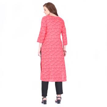 Red  printed rayon cotton-kurtis 2