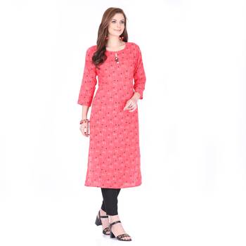 Red  printed rayon cotton-kurtis 3