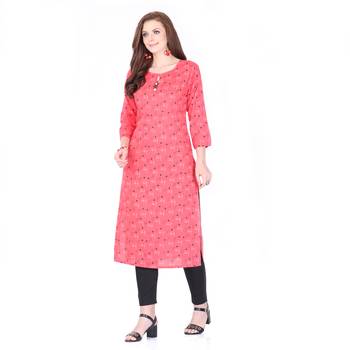 Red  printed rayon cotton-kurtis 4