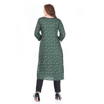 Green printed rayon cotton-kurtis 2