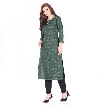 Green printed rayon cotton-kurtis 3