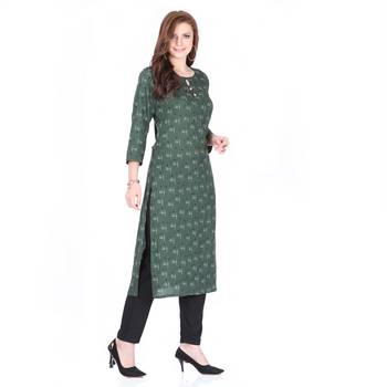 Green printed rayon cotton-kurtis 4