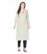 Brown  printed rayon cotton-kurtis