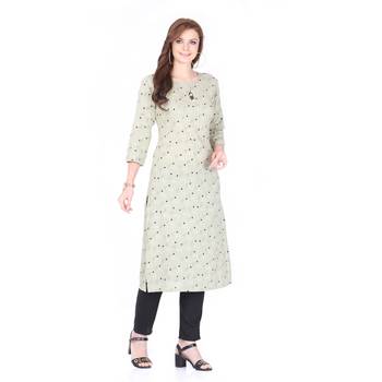 Brown  printed rayon cotton-kurtis 3