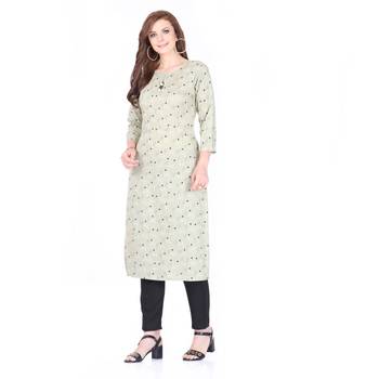 Brown  printed rayon cotton-kurtis 4