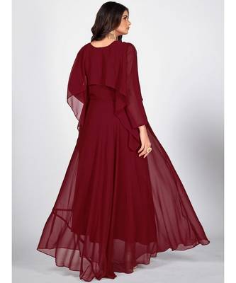 SHOPGARB Women Maroon Embroidered  Dress 2