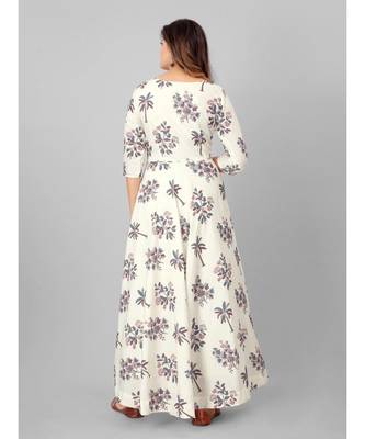 Women White Printed  Kurta 2