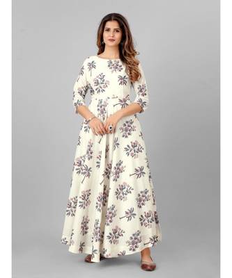 Women White Printed  Kurta 1