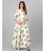 Women White Printed  Kurta