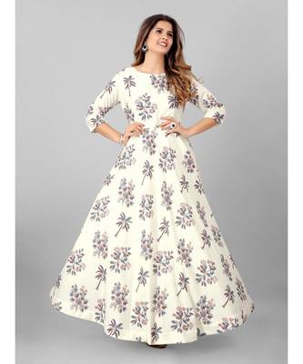 Women White Printed  Kurta 3