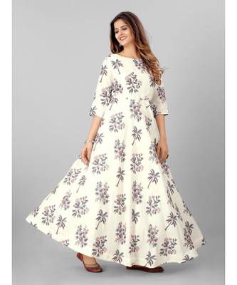 Women White Printed  Kurta 4