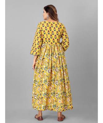 Women Yellow & Blue Printed  Kurta 2