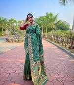 Green color Patola Paithani Silk Sarees