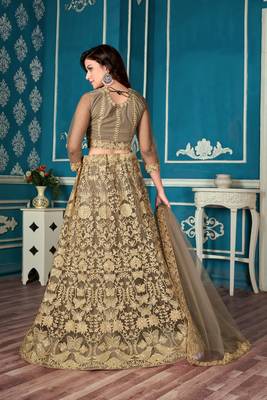 Chiku embroidered net semi stitched lehenga 3