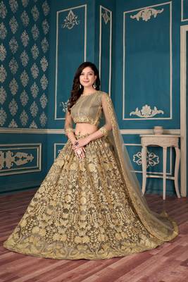 Chiku embroidered net semi stitched lehenga 5