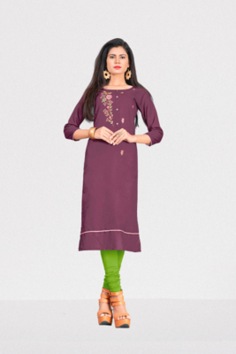 Women Embroidery Work Cotton Kurti KE_390 1
