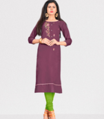 Women Embroidery Work Cotton Kurti KE_390