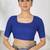 Dark blue woven lycra saree with blouse