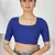 Dark blue woven lycra saree with blouse