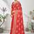 Red woven lycra saree with blouse