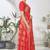 Red woven lycra saree with blouse