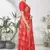 Red woven lycra saree with blouse