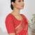 Red woven lycra saree with blouse