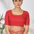 Red woven lycra saree with blouse