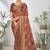 Brown woven lycra saree with blouse