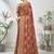 Brown woven lycra saree with blouse