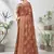Brown woven lycra saree with blouse