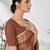 Brown woven lycra saree with blouse