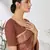 Brown woven lycra saree with blouse