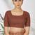 Brown woven lycra saree with blouse